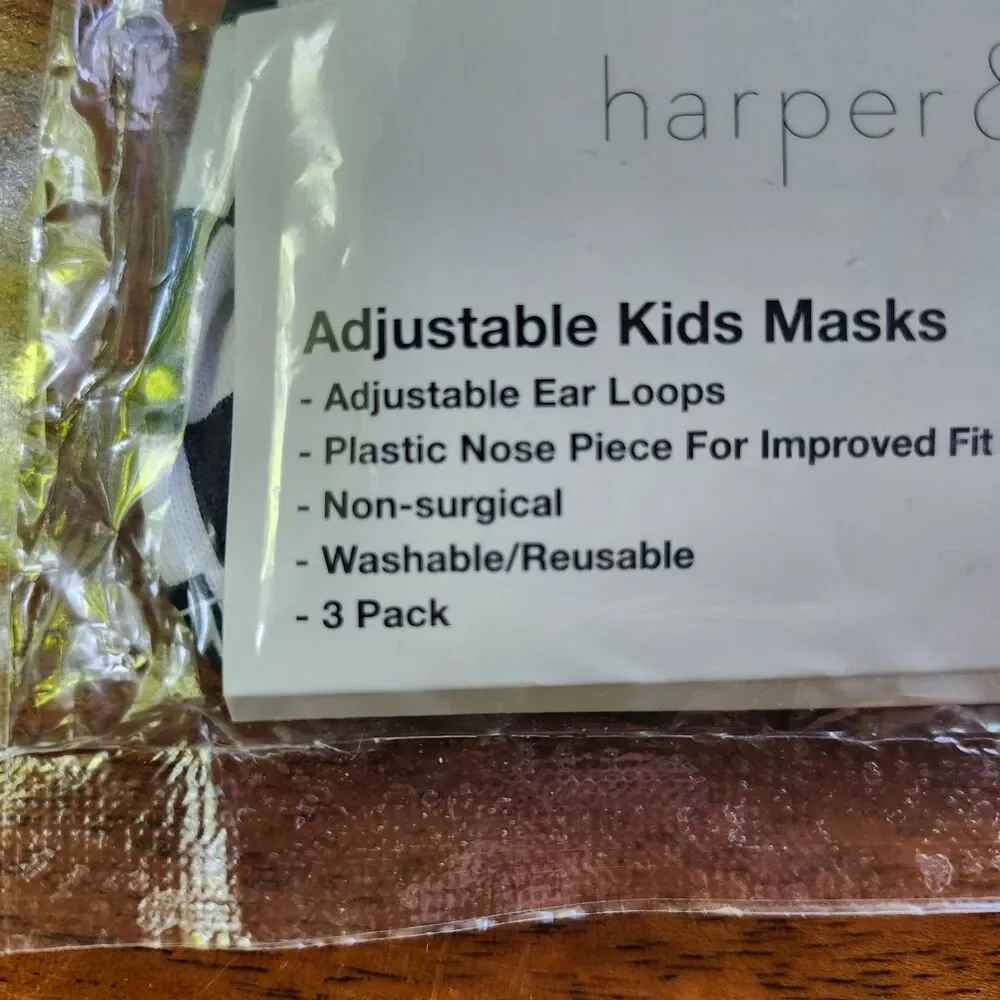 Harper & Elliott Kids Face Masks 3-Pack Reusable Washable Adjustable Tie-Dye NEW